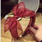 Korean Women Headbands Lace Hair Accessories Summer Style Multilayer Big Bowknot Rabbit Ear Rhinesto