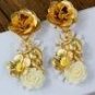 baroque vintage metal flowers rose hairbands 2016 new gold metallic angel baby gem headbands for wom