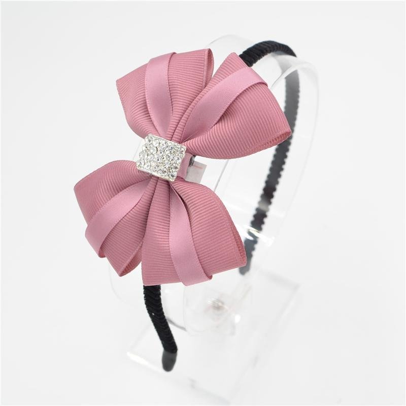Women Girls lady Fashion Bow diamond Headband Hairband bowknot silk Elegant Hair Bands Holder Hoop h