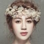 wedding romantic white evil flower with pearl rhinestone handmade hairband bride high quality   brid