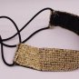 Metting Joura Multiple Sequin Beads Headband Vintage Handmade Braided Hairband Wide Elastic Headband
