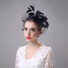 Vintage Women Fascinator Cambric Cocktail Hat Hairband Veiling Headband Lady Wedding Party Headdress