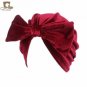 2017 new style Winter velvet Bow bowknot Hijab Turban Hats Women soft velvet chemo hat Hair Accessor