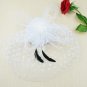 Hair Accessories Elegant Lady Top Net Mesh Birdcage Veil Feather Fascinator Hairpin Hat Clip for Wed