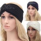 2017 Hot Sale Low Price Women Bohemia Diamond Knitting Headband Handmade Keep Warm Hairband flower c