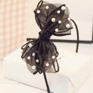 Metting Joura Bohemian Vintage Black Lace Big Bow With Cream Pearl Headband Hairband Hair Accessorie