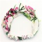 Summer Bohemian Silk Cross Headband With Elastic Hairband For Women Girl Retro Floral Turban Headwra