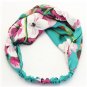 Summer Bohemian Silk Cross Headband With Elastic Hairband For Women Girl Retro Floral Turban Headwra