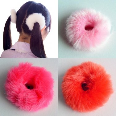 2Pcs Cute Trendy Warm Soft Women Hairband Fake Rabbit Fur Elastic Hair Bands Girls Hair Accessories 