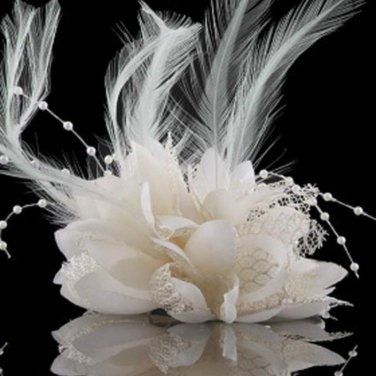 8 Colors Flower Feather Bead Corsage Hair Clips Fascinator Bridal Hairband Party