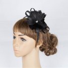Multiple color available fashion sinamay fascinators double feather flower headband wedding bridal h
