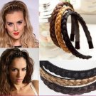 1pc  Hair Accessories Womens Braided Synthetic Hair Plaited Plait Elastic Headband Wide Hairband for
