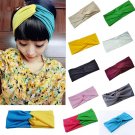LNRRABC Fashion Women Headbands Candy Color Stretch Cotton Wide Elastic Hairbands Twist Turban Head 