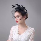 Vintage Women Fascinator Cambric Cocktail Hat Hairband Veiling Headband Lady Wedding Party Headdress