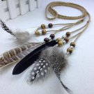 Bohemia Women Headwear Braided Hairband with Peacock Feather Vintage Hair Accessories