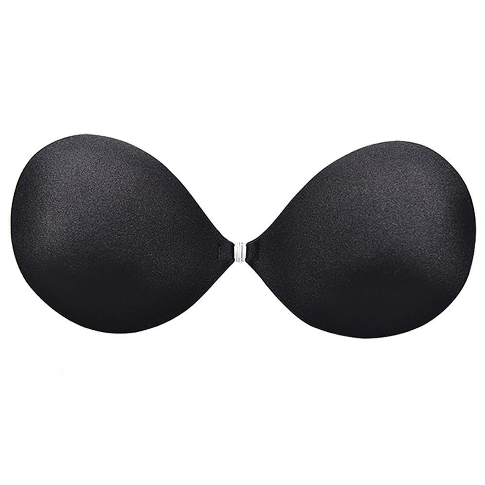 Women Sexy Strapless Invisible Silicone Push Up Adhesive Thicker Bra BK A