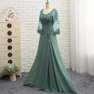 Plus Size Green 2017 Mother Of The Bride Dresses A-line V-neck Chiffon Lace Wedding Party Dress Moth
