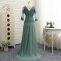 Plus Size Green 2017 Mother Of The Bride Dresses A-line V-neck Chiffon Lace Wedding Party Dress Moth
