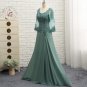 Plus Size Green 2017 Mother Of The Bride Dresses A-line V-neck Chiffon Lace Wedding Party Dress Moth