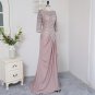 Plus Size Brown 2017 Mother Of The Bride Dresses A-line 3/4 Sleeves Chiffon Lace Wedding Party Dress