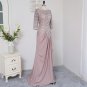 Plus Size Brown 2017 Mother Of The Bride Dresses A-line 3/4 Sleeves Chiffon Lace Wedding Party Dress