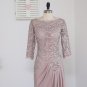 Plus Size Brown 2017 Mother Of The Bride Dresses A-line 3/4 Sleeves Chiffon Lace Wedding Party Dress