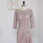 Plus Size Brown 2017 Mother Of The Bride Dresses A-line 3/4 Sleeves Chiffon Lace Wedding Party Dress