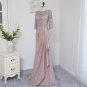 Plus Size Brown 2017 Mother Of The Bride Dresses A-line 3/4 Sleeves Chiffon Lace Wedding Party Dress