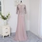 Plus Size Brown 2017 Mother Of The Bride Dresses A-line 3/4 Sleeves Chiffon Lace Wedding Party Dress