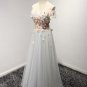 New Flowers Lace Appliques Boat Neck Long Bridesmaid Dresses Short Cap Sleeve Wedding Party Prom Gow