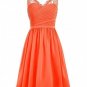 Royal Blue Black V-Neck Lace Chiffon Bridesmaid Dresses Sleeveless Wedding Party Gowns with Side Zip