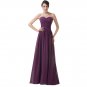 Real Picture Design Wedding Party Dress Floor Length Chiffon Long Bandage Prom Dress Cheap Purple Br