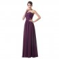 Real Picture Design Wedding Party Dress Floor Length Chiffon Long Bandage Prom Dress Cheap Purple Br