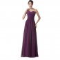 Real Picture Design Wedding Party Dress Floor Length Chiffon Long Bandage Prom Dress Cheap Purple Br