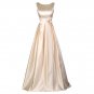 Sexy Boat Neck Champagne Flowers Elegant Evening Dresses Long 2017 New Wedding Party Dinner Formal D