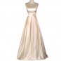 Sexy Boat Neck Champagne Flowers Elegant Evening Dresses Long 2017 New Wedding Party Dinner Formal D