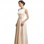 Sexy Boat Neck Champagne Flowers Elegant Evening Dresses Long 2017 New Wedding Party Dinner Formal D