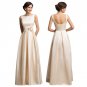 Sexy Boat Neck Champagne Flowers Elegant Evening Dresses Long 2017 New Wedding Party Dinner Formal D