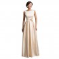 Sexy Boat Neck Champagne Flowers Elegant Evening Dresses Long 2017 New Wedding Party Dinner Formal D