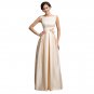 Sexy Boat Neck Champagne Flowers Elegant Evening Dresses Long 2017 New Wedding Party Dinner Formal D