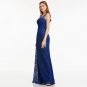 Dressv red long evening dress cheap scoop neck sleeveless sheath lace sweep train wedding party form