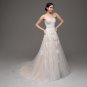 High Quality Cheap Champagne Wedding Dresses A-line Swetheart Bride Gowns Lace vestido de noiva com 
