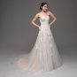 High Quality Cheap Champagne Wedding Dresses A-line Swetheart Bride Gowns Lace vestido de noiva com 