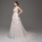 High Quality Cheap Champagne Wedding Dresses A-line Swetheart Bride Gowns Lace vestido de noiva com 