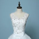 New Style V-Neck Sweep Brush Train Tank Sleeve White Bow Waist Wedding Dress Custom Made C017