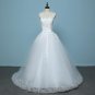 New Style V-Neck Sweep Brush Train Tank Sleeve White Bow Waist Wedding Dress Custom Made C017