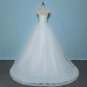 New Style V-Neck Sweep Brush Train Tank Sleeve White Bow Waist Wedding Dress Custom Made C017