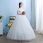 New Cheap Boat Neck White Bridal Gowns Princess Lace up Sex Romantic Wedding Dress Frocks HS244
