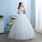 New Cheap Boat Neck White Bridal Gowns Princess Lace up Sex Romantic Wedding Dress Frocks HS244