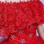 Lamya Fashion Brand Princess Plus Size Red Lace Cap Sleeve Wedding Dress 2017 Fashionable Bridal Gow